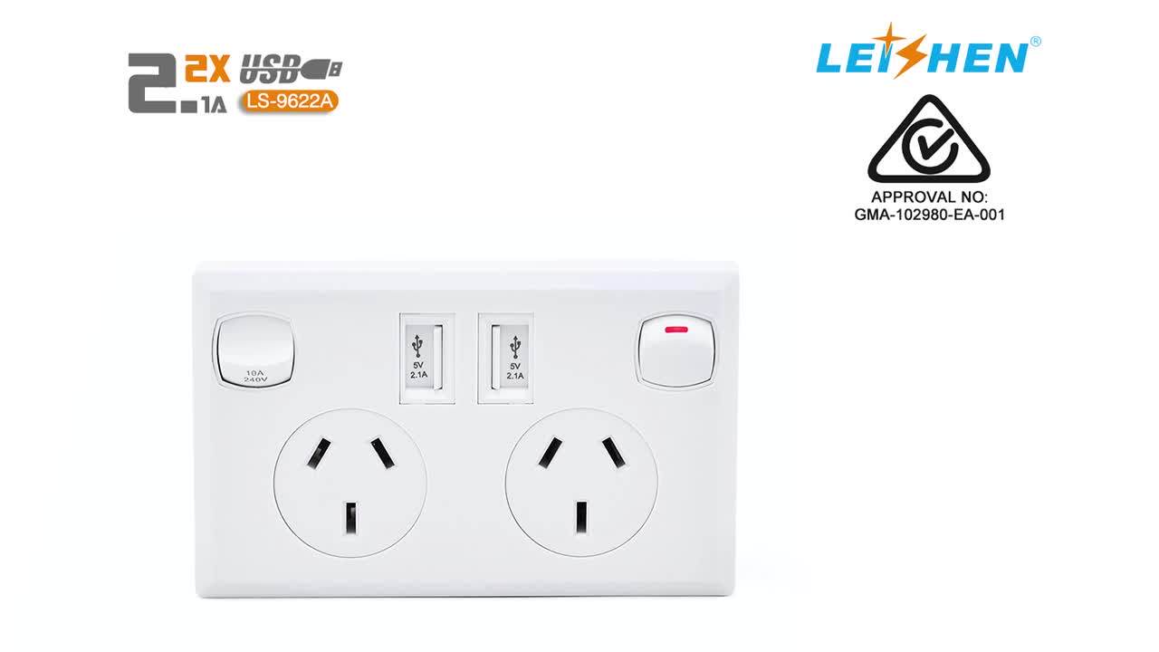 Newest 240v Australian Usb Electrical Wall Socket With Switch Wall