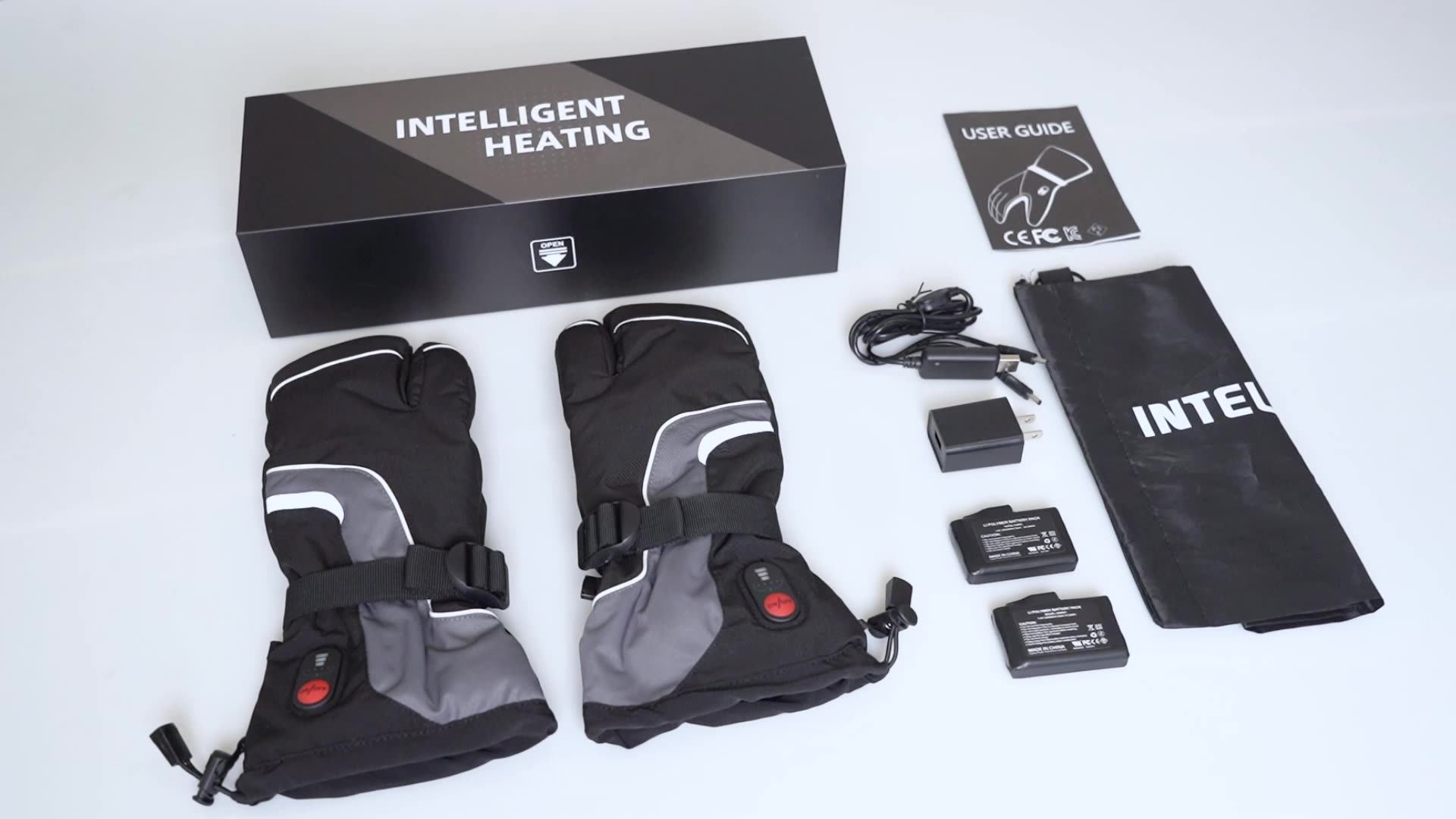 Insulated Lobster Finger Heated Gloves Waterproof And Windproof