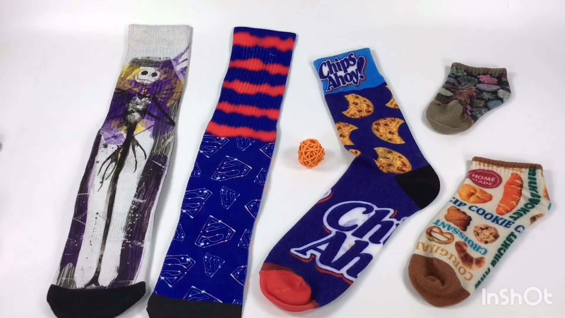 2020 Factory Mens Fashion Designer Crew 3d Digital Printed Tube Socks