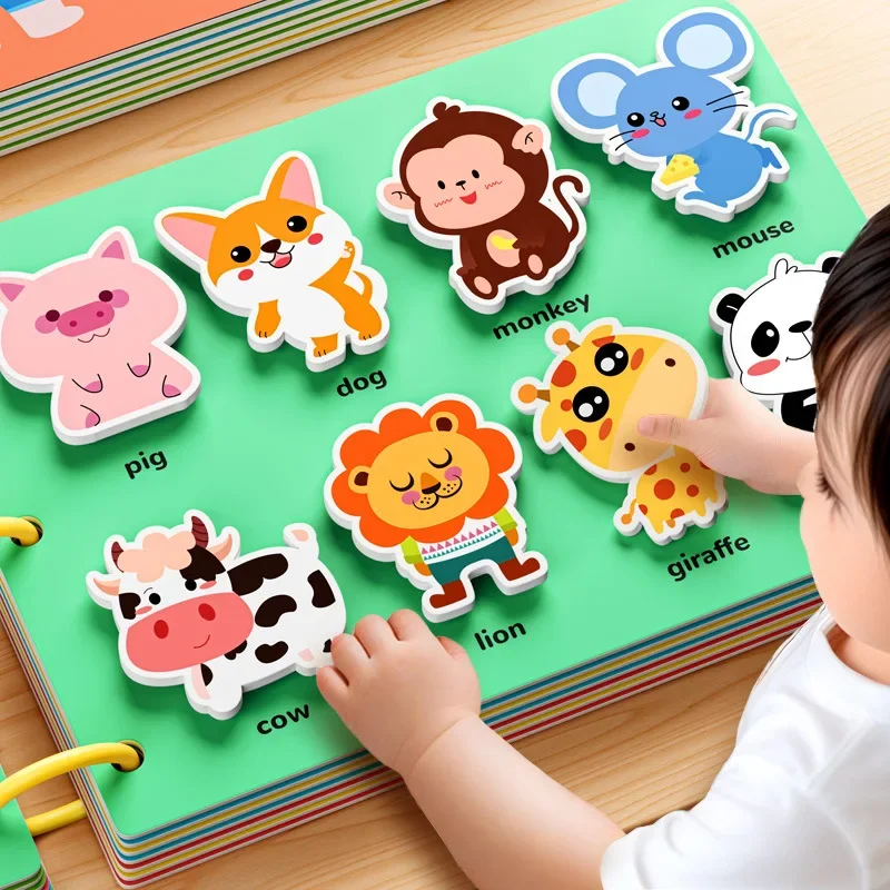Tear-Resistant Baby Quiet Cloth Book, Early Education Toy for 6 Months and Up, Chewable Toy for 1-Year-Olds, with Magic Stickers