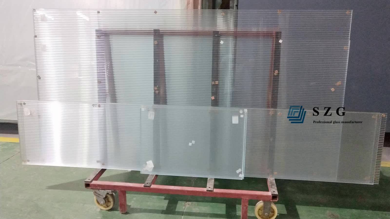 8mm 10mm 12mm Fluted Tempered Glass Safety Privacy Decorative Clear Low