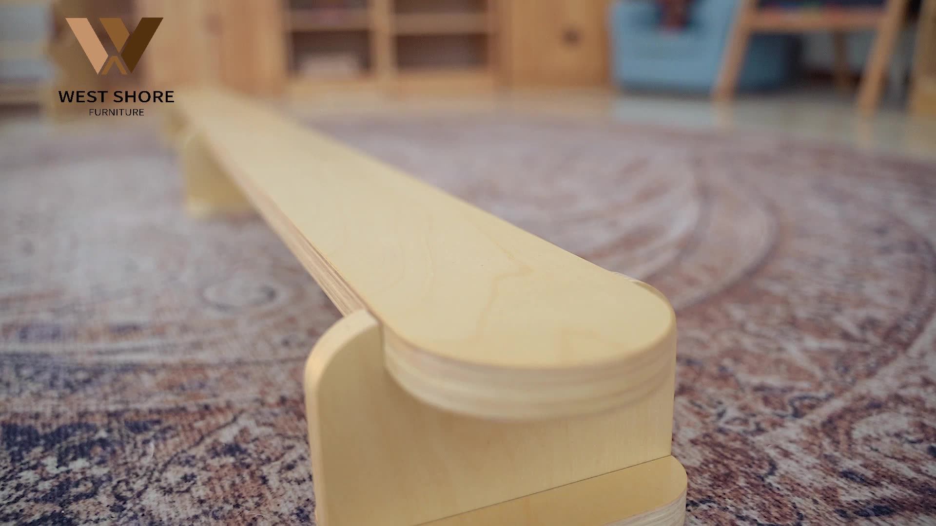 Montessori Wooden Balance And Gymnastic Beam Notpainted Balance Beam