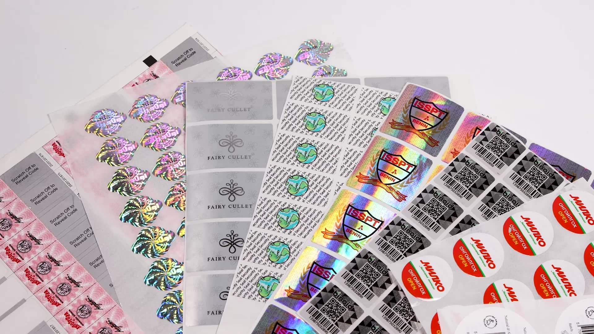 Custom Permanent Qr Code Hologram Sticker Holographic Sticker Paper