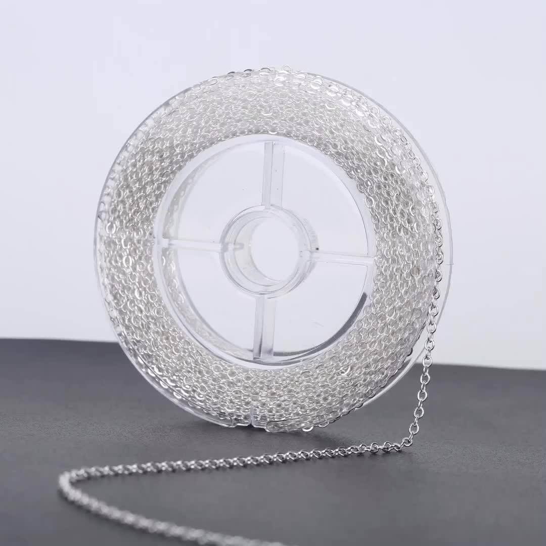 Silver Plated Brass Roll Chain With Lobster Jump Ring For Jewelry