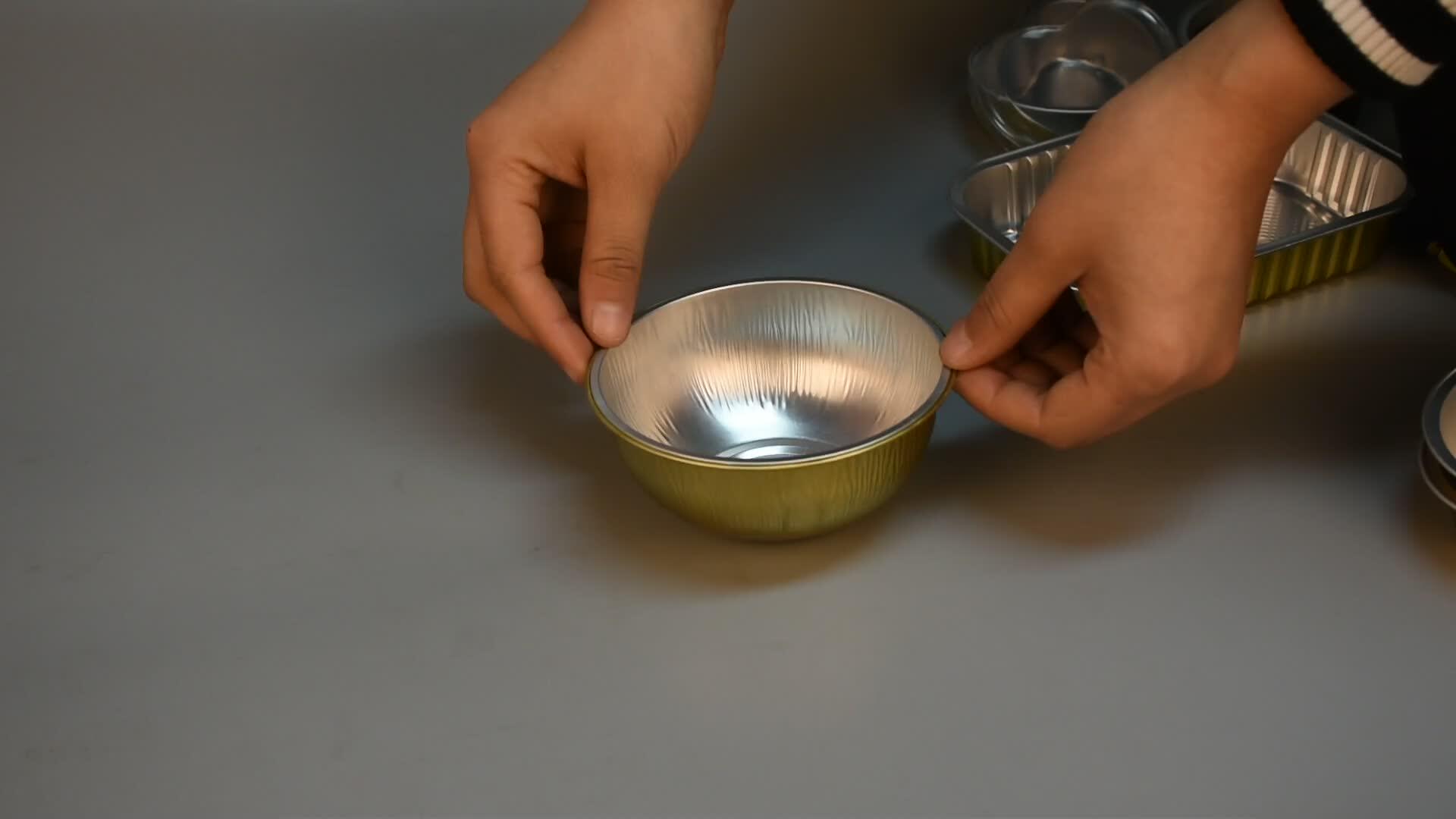 Disposable To Go Aluminum Foil Food Containers Foil Bakery Cup 330ml