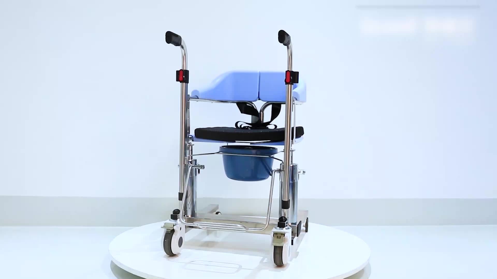 Lifting Chair With Commode Seat Transfer Multifunctional Wheelchair
