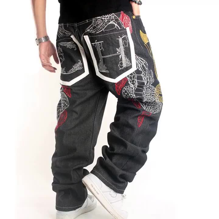 Plus Size Mens Jeans Fashion Skateboard 
