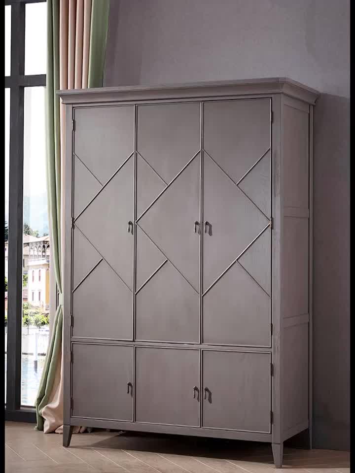 Luxury Customized Melamine Mdf Bedroom 3 Sliding Door Wardrobe