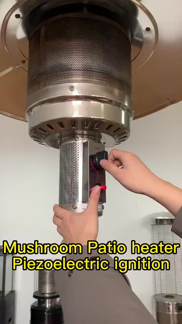 gas patio heater umbrella SUNHEAT Round Black Portable Propane foot radius Outdoor Gas Heater Umbrella BS