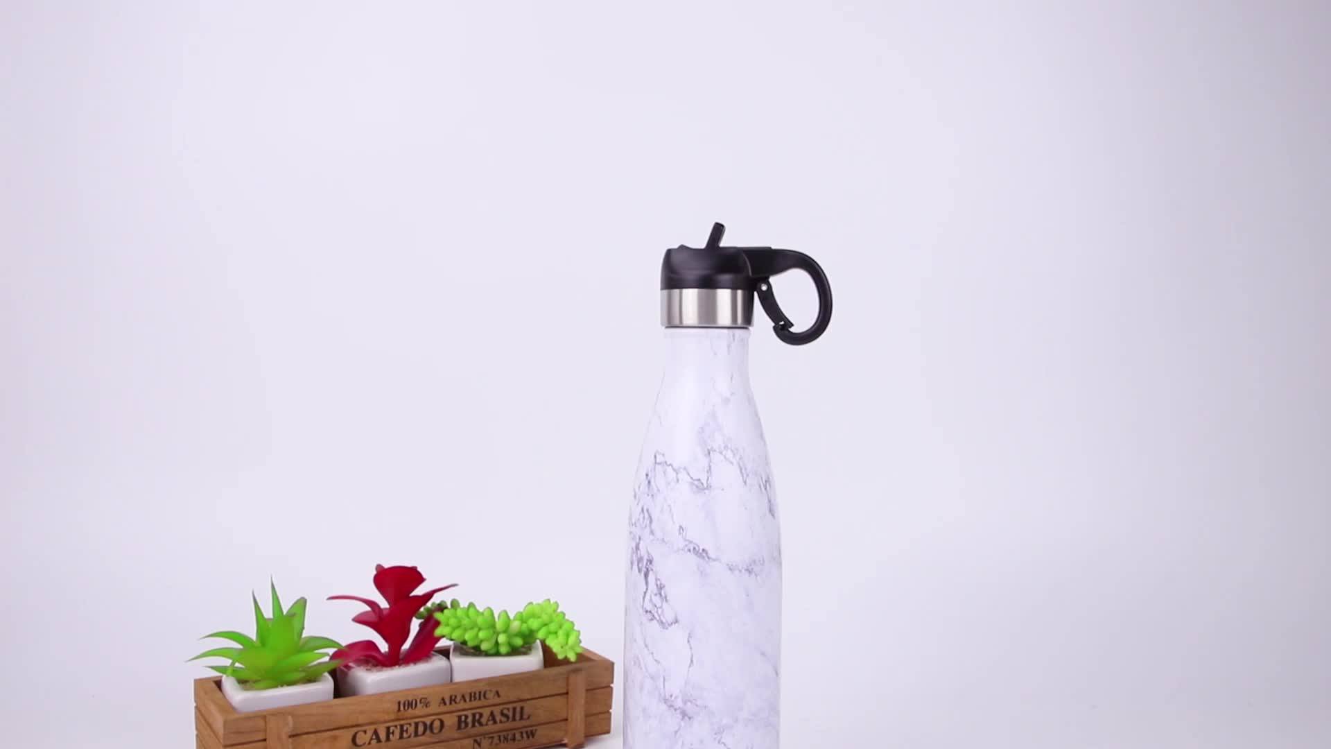 Wholesale 17oz Double Wall With Straw Lid Stainless Steel Water Bottle