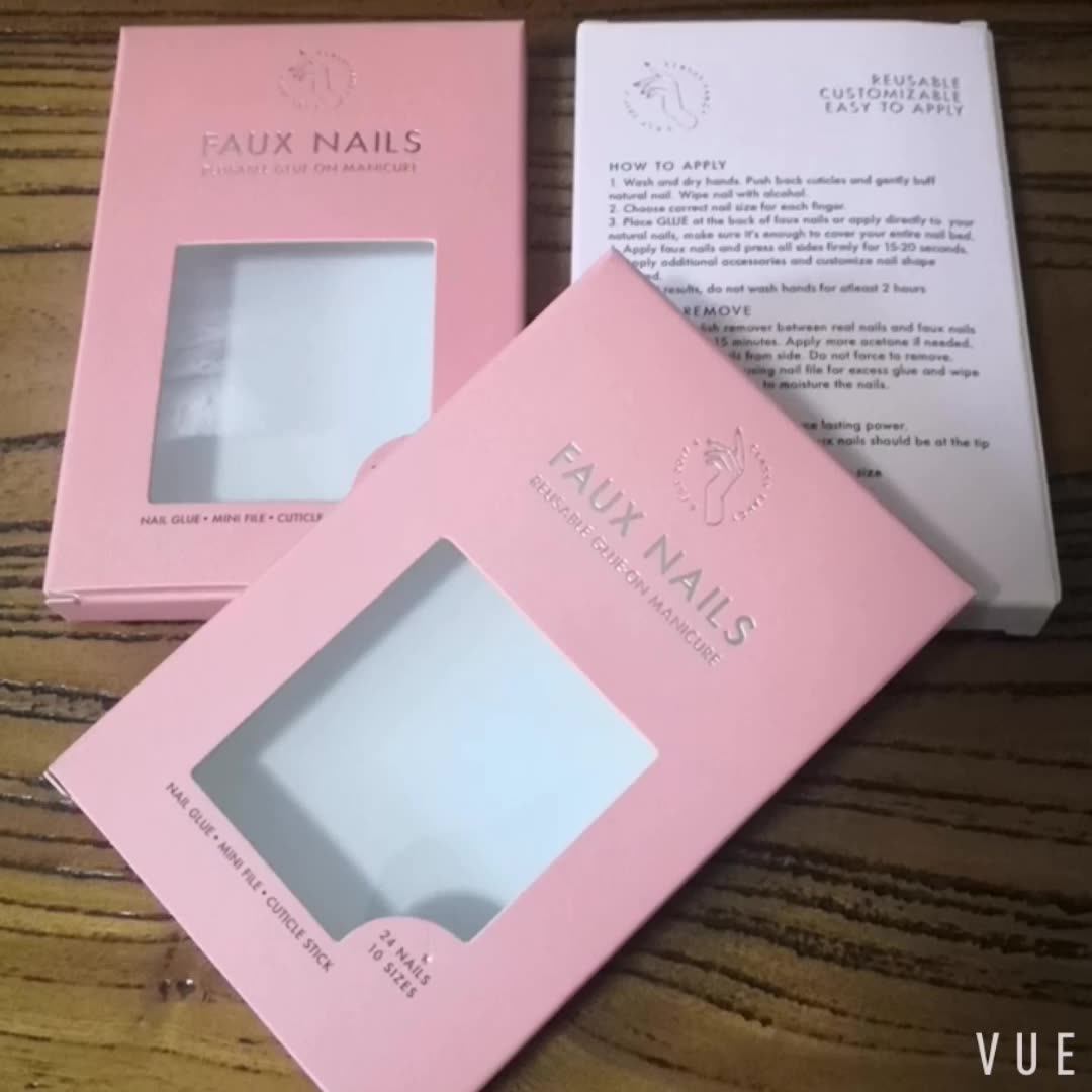 B273 Custom Nail Art Sticker Packaging Box / Nail Wraps Packaging Paper Boxes / Nail Strips Box