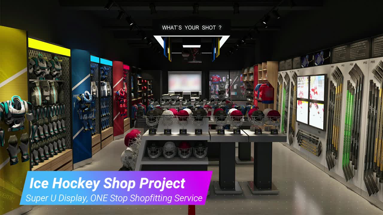 Professional Ice Hockey Retail Store Interior Showroom Tailor Design