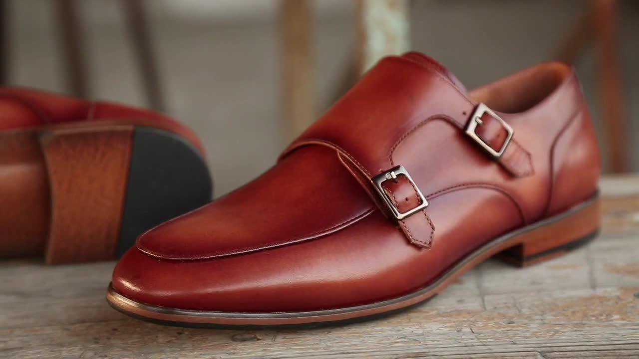 Latest Italian Designer New Genuine Calf Leather Monk Strap Men Dress