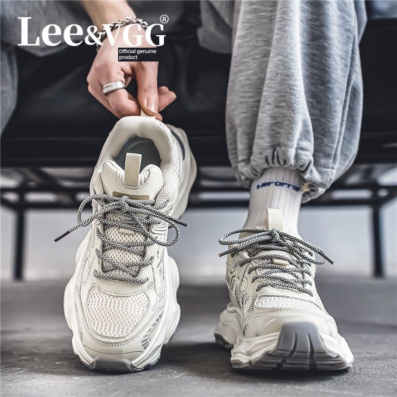 Lee&Vgg High-End Men's Shoes 2026 New Trendy Casual Running Sneakers Summer Versatile Dad Shoes for Men
