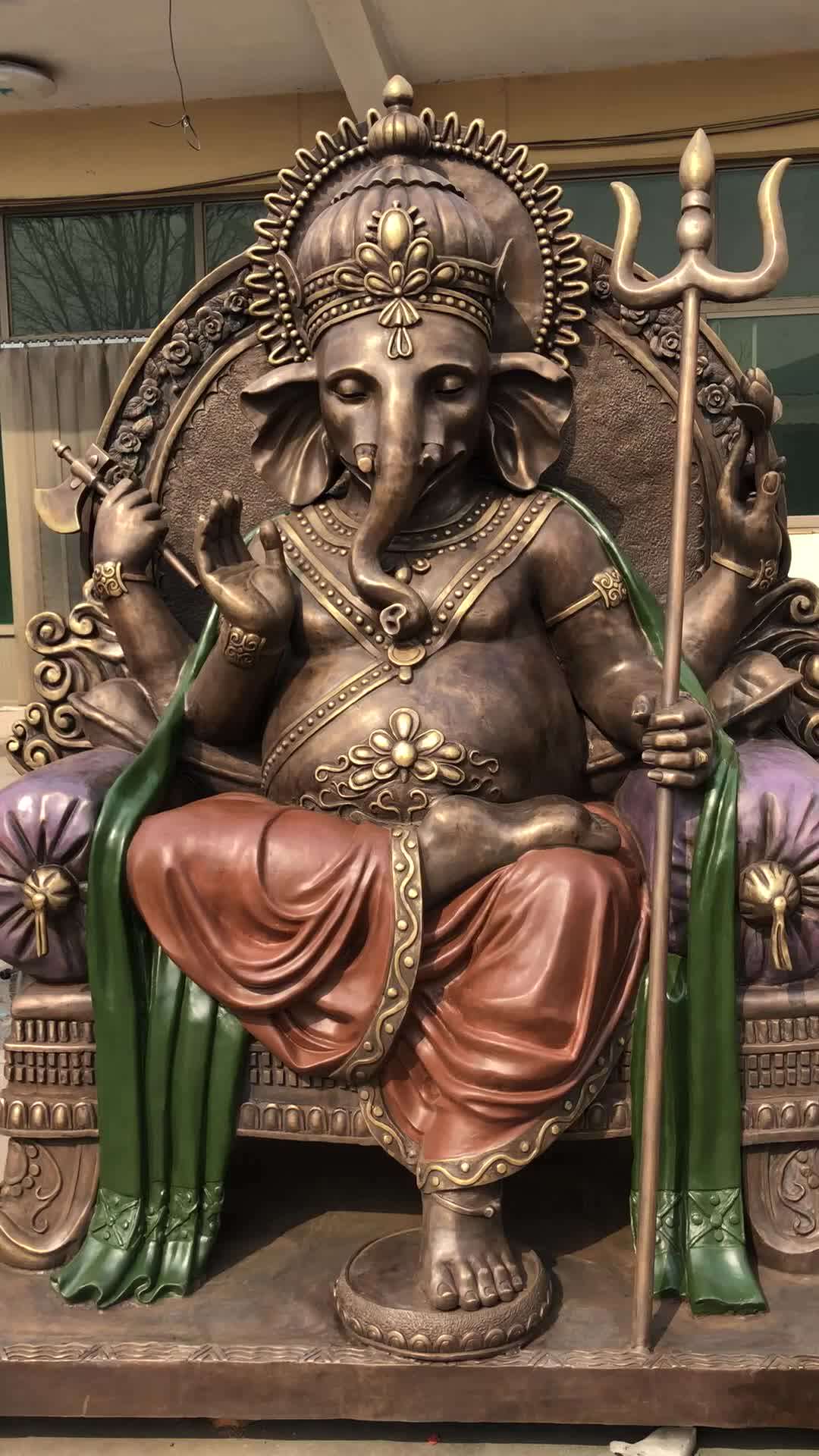 Factory High Quality Large Size Religious Decor Hindu God Ganesh Bronze