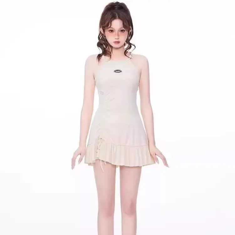 分体泳衣女式学生运动美式保守遮肉显瘦游泳装度假海边新款2024