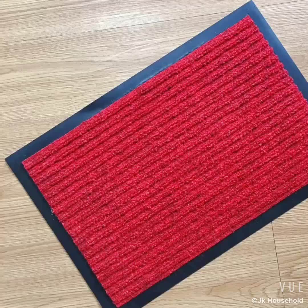 Custom Outdoor Polyester Anti Slip Stripe Pvc Door Floor Mat