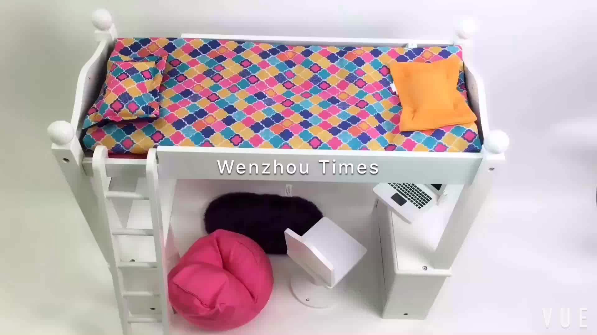 High Quality Pink Wooden Toy Doll Bed With Two W06b025 Buy