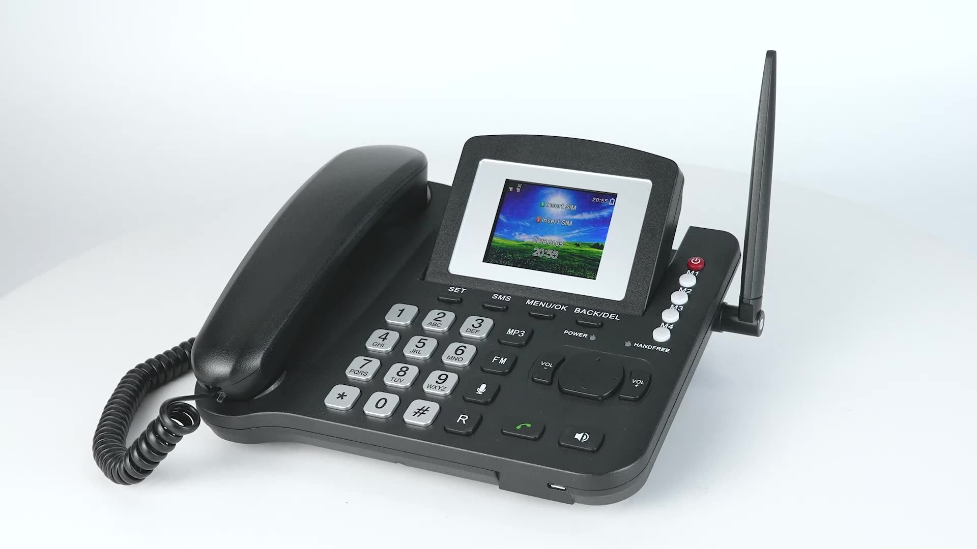 Gsm Fixed Wireless Telephone With Dual Sim Card Fm Mp3 Mute Record Home