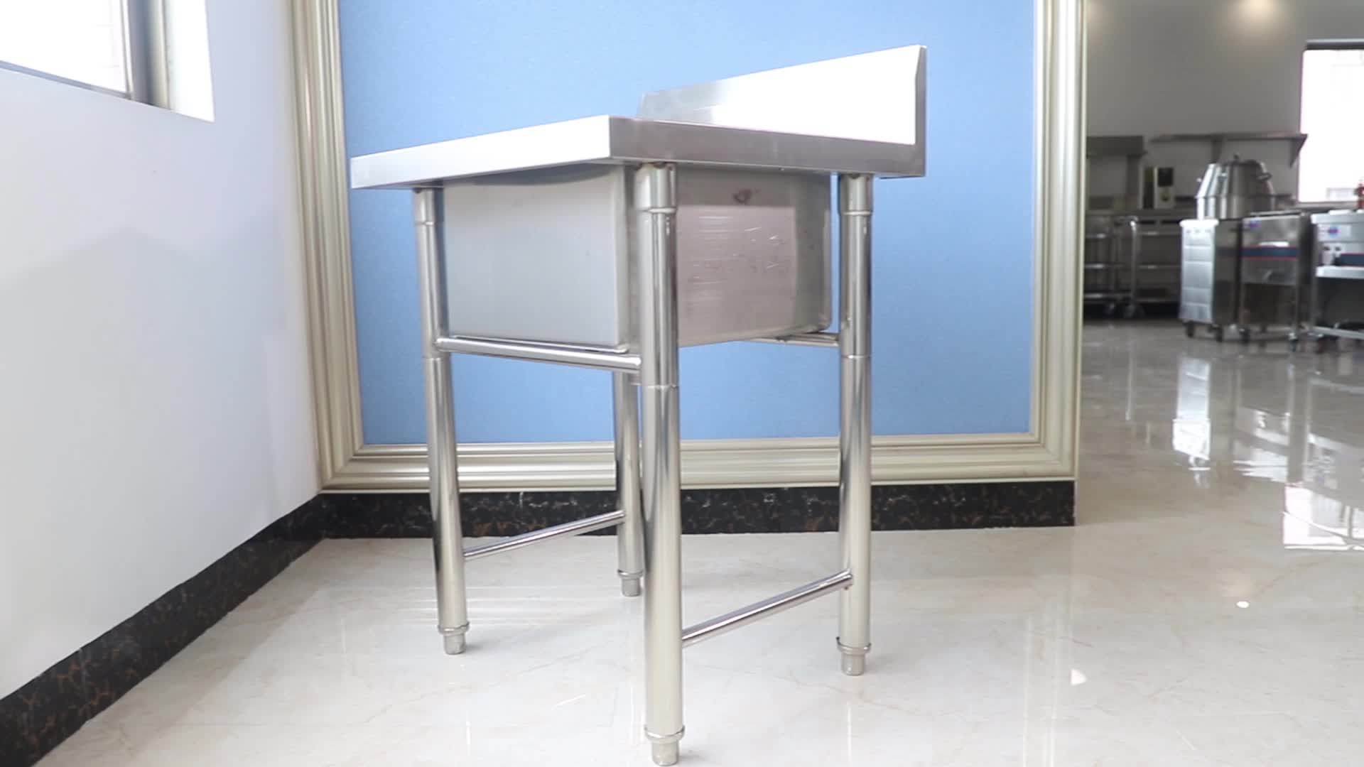 Commercial Stainless Steel Sink Work Table Dishwasher Sink With Table