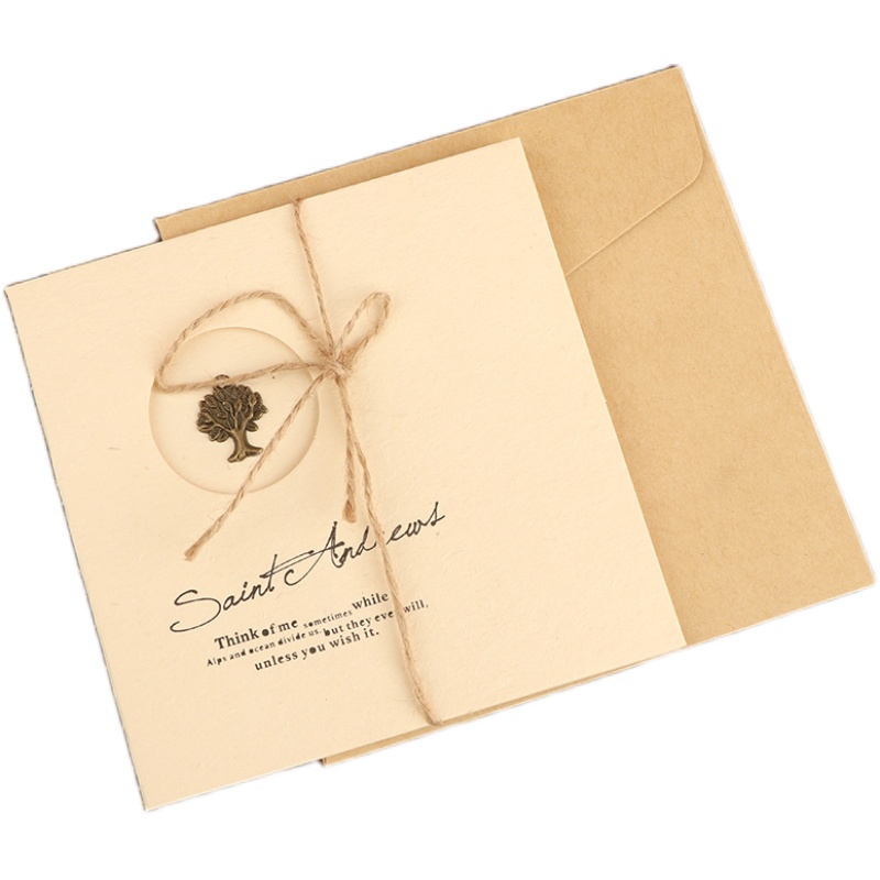 Retro greeting card 3D blessing small card