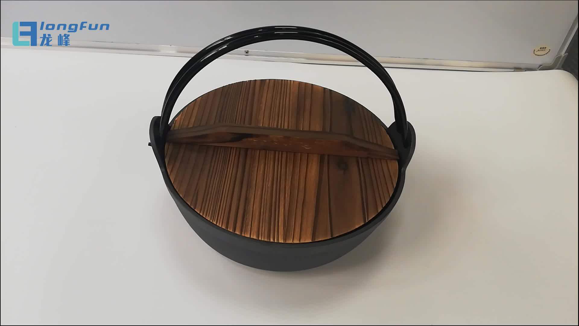 Preseasoned Japanese Cast Iron Pot With Wooden Lid Buy Cast Iron