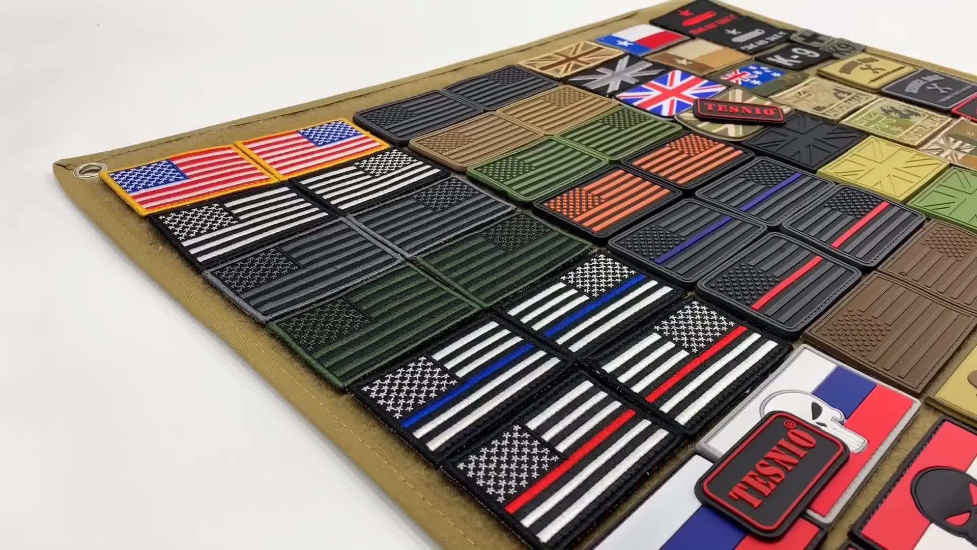 Label Thin Blue Line Pvc Rubber Embroidery Patch Tactical Gear Patches