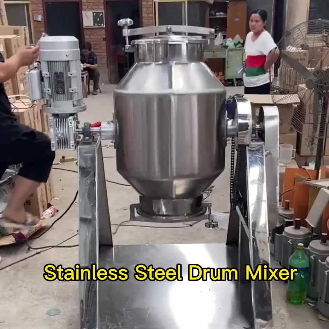 Industrial Stainless Steel Rotary Drum Batch Mixer 200kg/300kg/500kg
