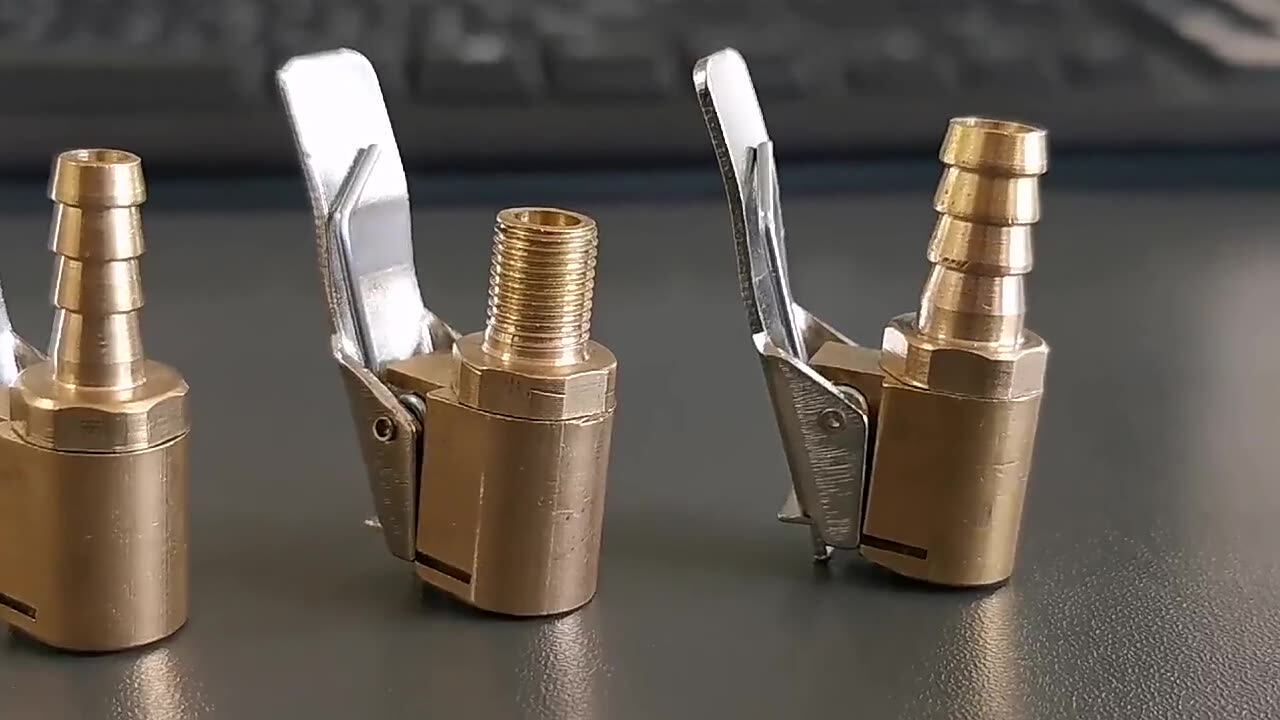 2x Adaptateurs Valve Pneu Laiton Clip Sur Voiture - Mandrin Air Pompe 8mm