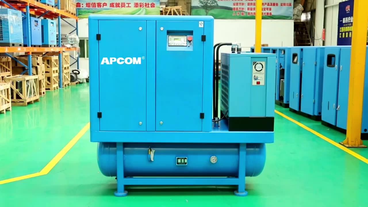 Integrated 7.5kw 80gal Rotary 300 Liter Dryer Screw Air