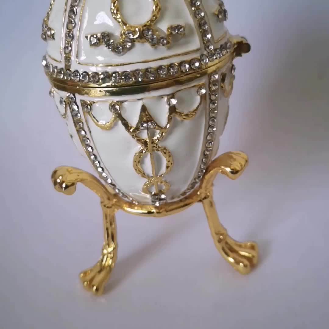 White Color Egg Shape Jewelry Gift Boxes Faberge Egg/wedding Gift
