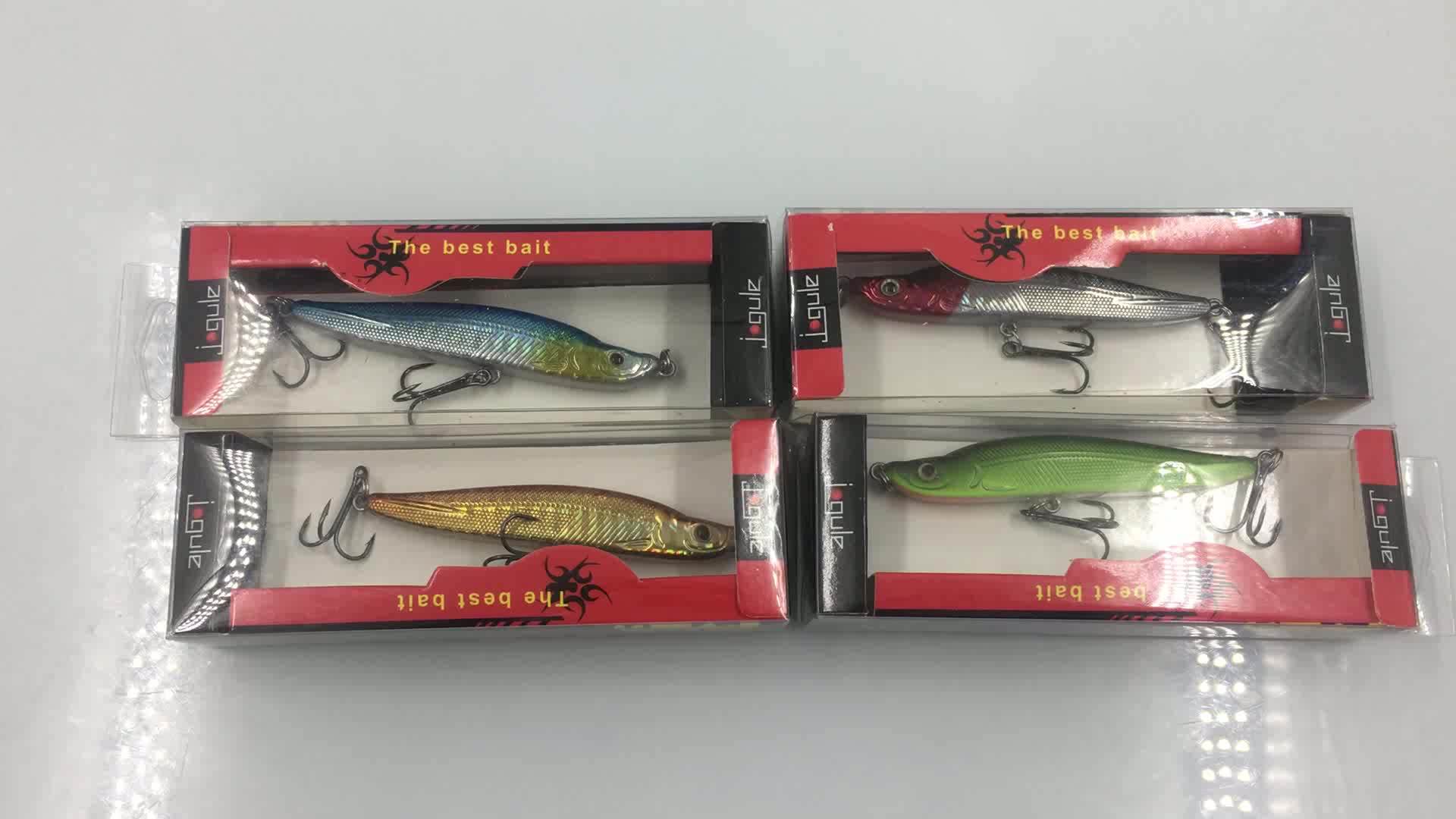 80mm 11g Foil Fishing Lures Pencil Hot Stamping Foil Lures