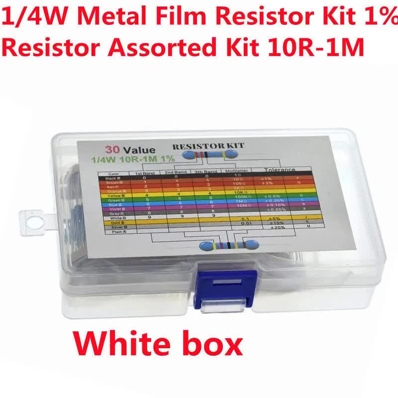 100pcs 1W Metal Film resistor 1R ~ 1M 100R 220R 330R 1K 1.5K 2.2K 3.3K 4.7K 10K 22K 47K 100K 100 220 330 1K5 2K2 3K3 4K7 ohm (0.1R