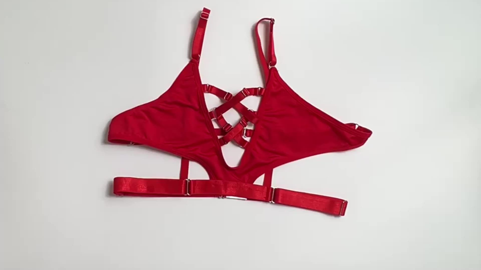 Wholesale Sexy Strappy Tassel Lingerie Set Two Pieces Sexy Ladies Transparent Lingerie Porn Sexy