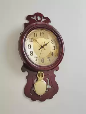 Chinese wall clock living room atmospheric retro clock Silent Wall watch wooden creative swing Chinese style home clock