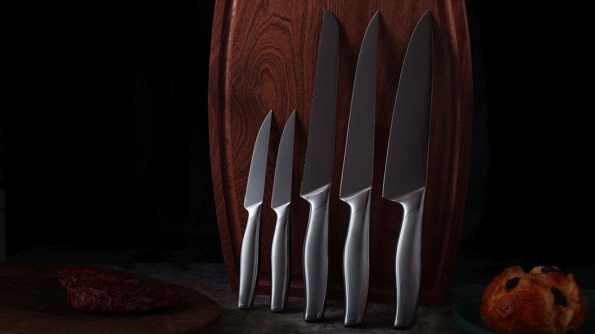 High Carbon Stainless Steel Kitchen Knife Serrated Steak Knife Set Custom Steak Knives For