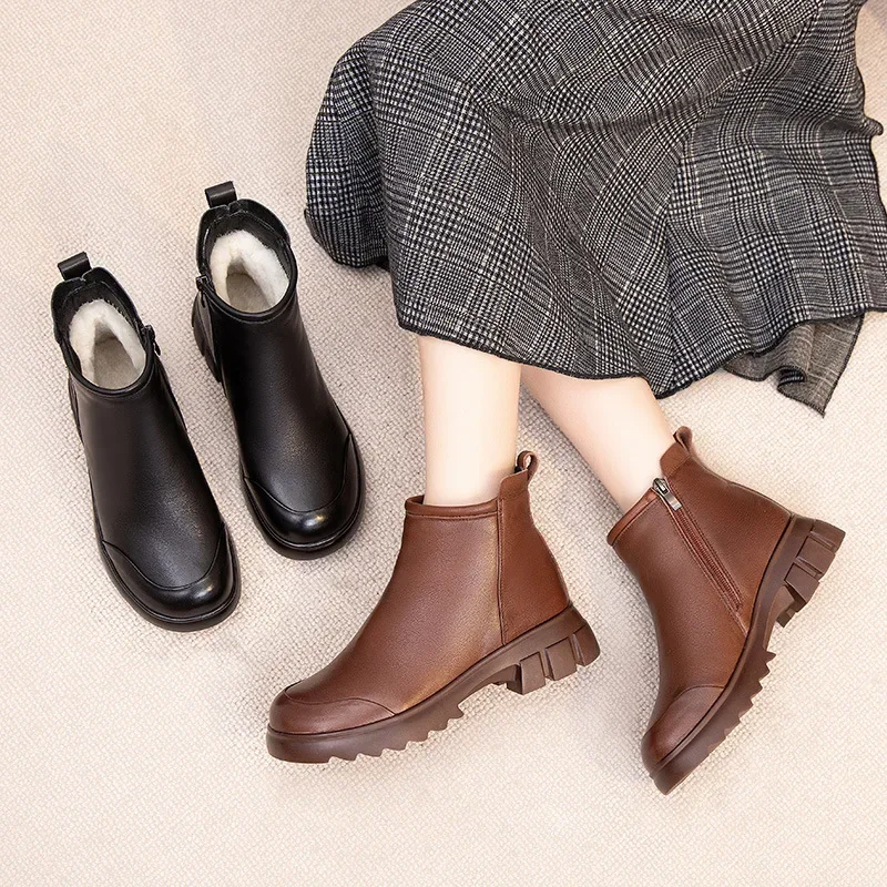 Demi-season shoes for mother, keep warm boots, 2023