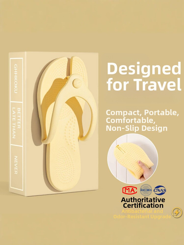 Lidani Travel Portable Foldable Slippers for Women, Disposable, Suitable for Bathing, Non-Slip, Travel, Swimming Flip-Flops for Men