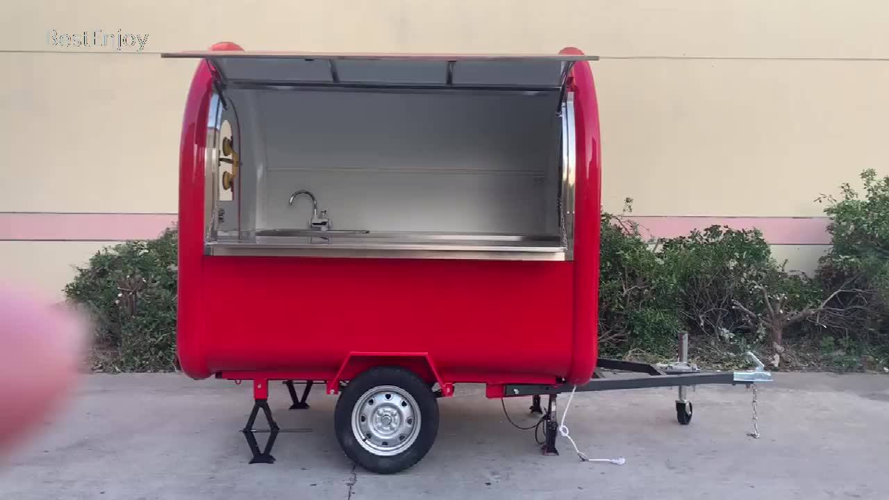 Retro Food Truck Van Mobile Breakfast Portable Moving Bbq Snack Trailer