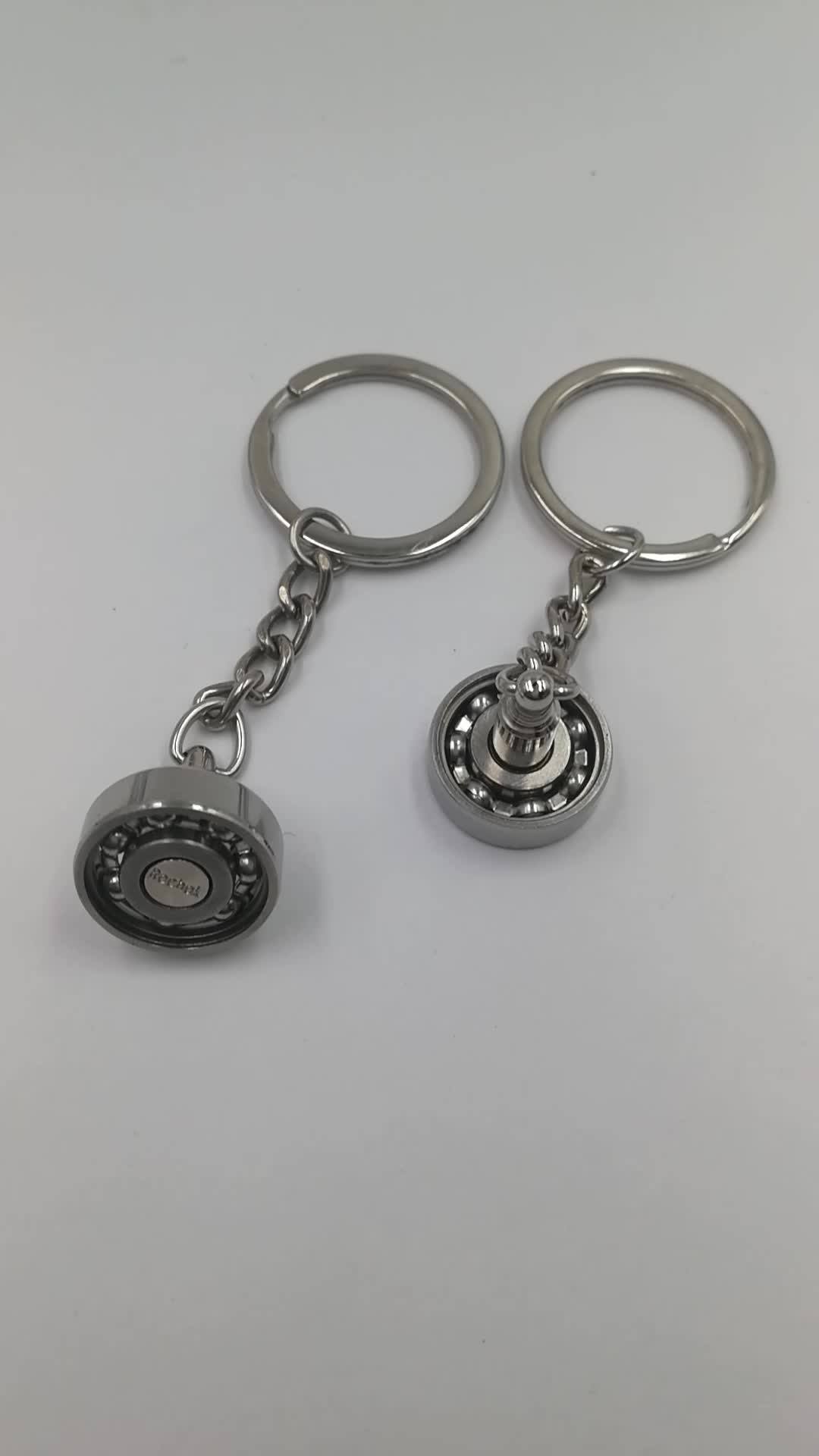 High Quality Round Stainless Steel Ball Bearing Rotating Key Chain