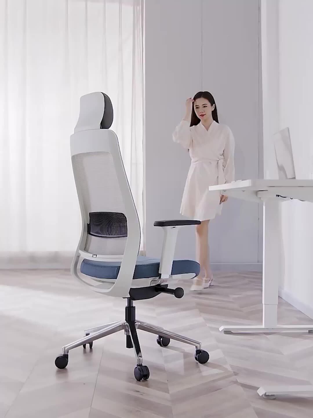 2022 Wholesale Modern Luxury High Back Adjustable Swivel Revolving