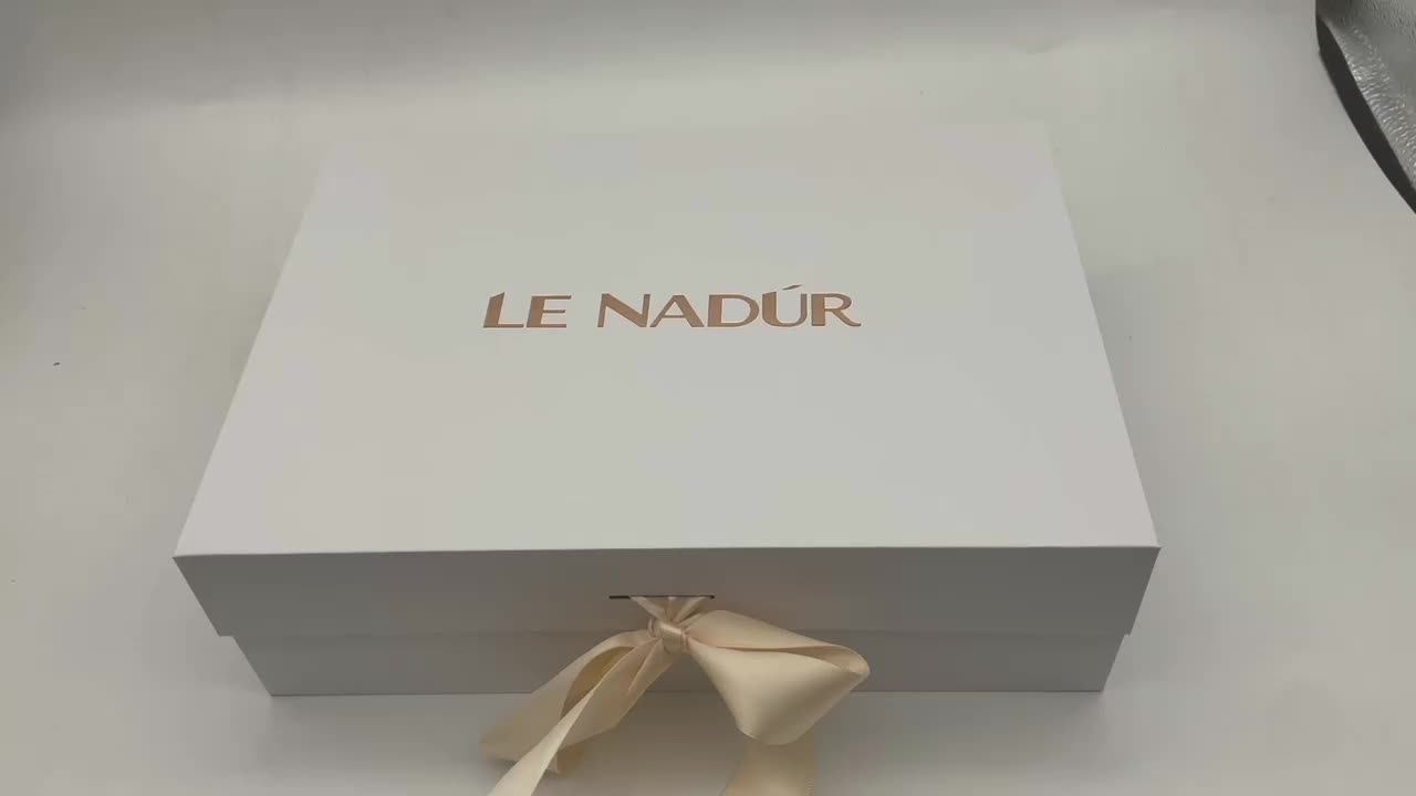 High End Folding Apparel Gift Box With Ribbon Custom Logo Luxury