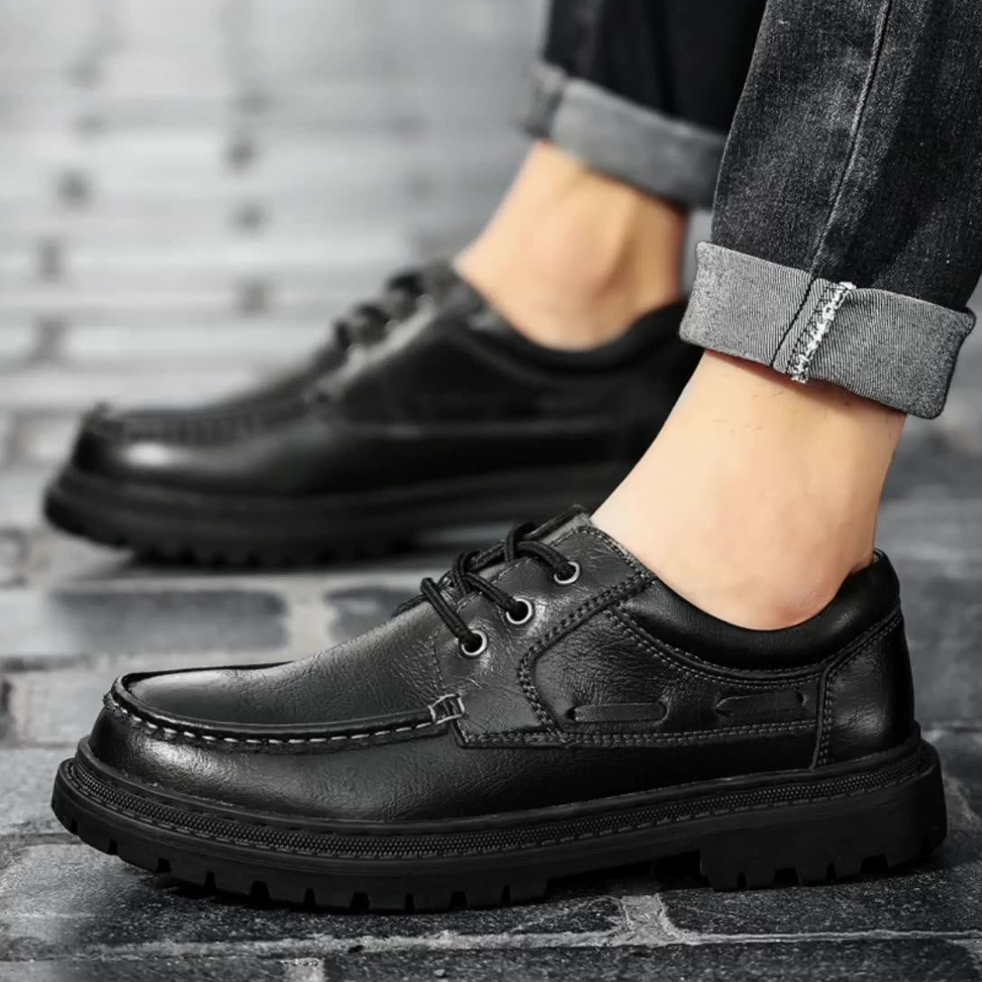 Zapatos Seguridad para Hombre,Zapatos Hombre Vestir,Los Hombres De Moda De  Cuero SóLido Negocio Deporte Plana Punta Redonda Zapatos Casuales :  Amazon.es: Zapatos y complementos
