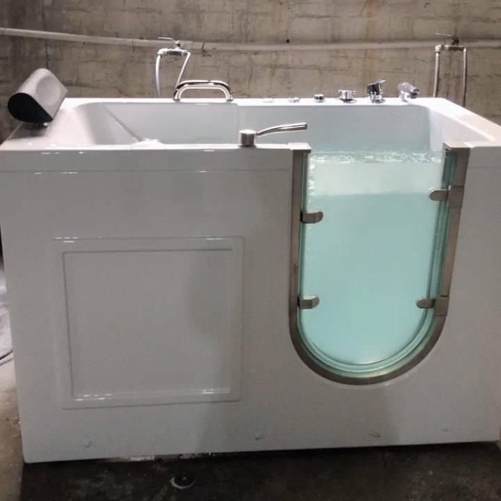 Massage Square Deep Shower Combo Walk In Bathtub Ladder For Senior