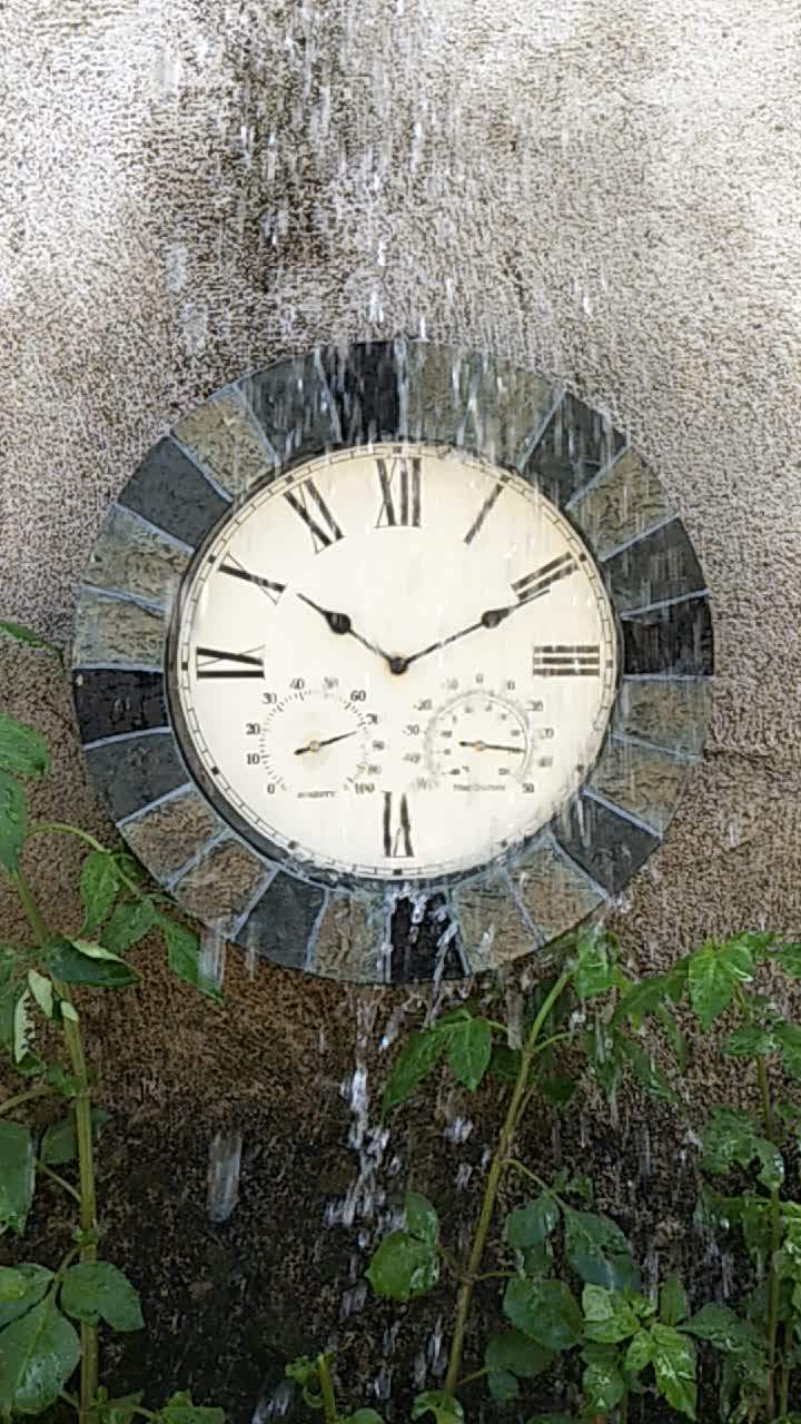 17.3" Oversized Slate Effect Resin Outdoor Garden Wall Clock Buy