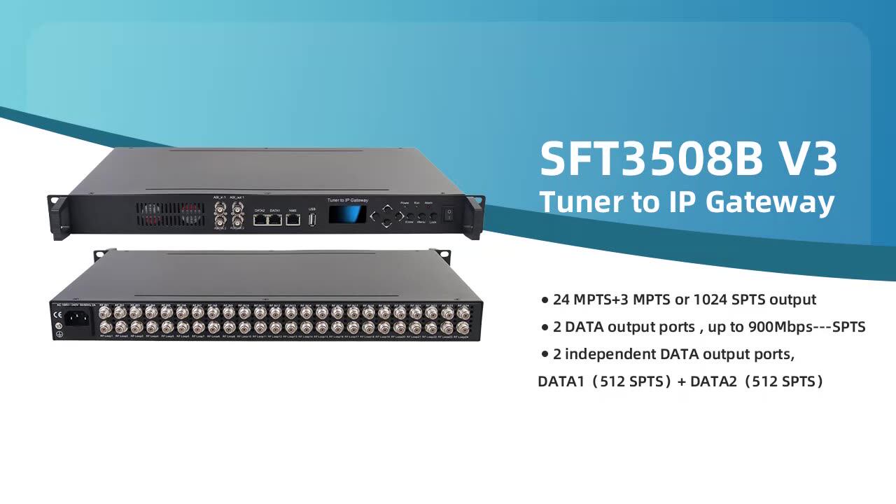 SFT3508B Tuner to IP Gateway - DVB-S/S2, DVB-C/T/T2, ISDB-T, ATSC