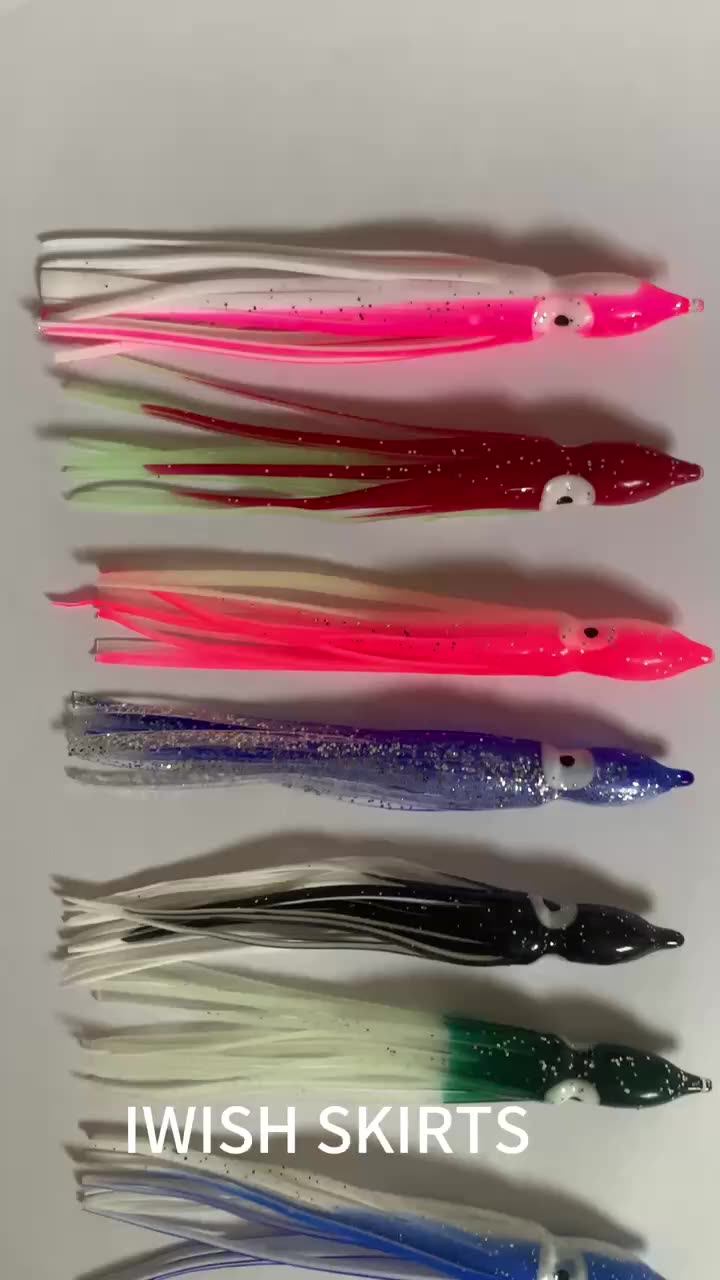 Fishing Factory 12cm Pink Rainbow Luminous Trolling Lure Skirts