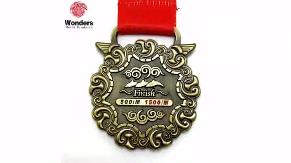 Wholesale High Quality Gold Color Marathon Medal Custom Sport Medals