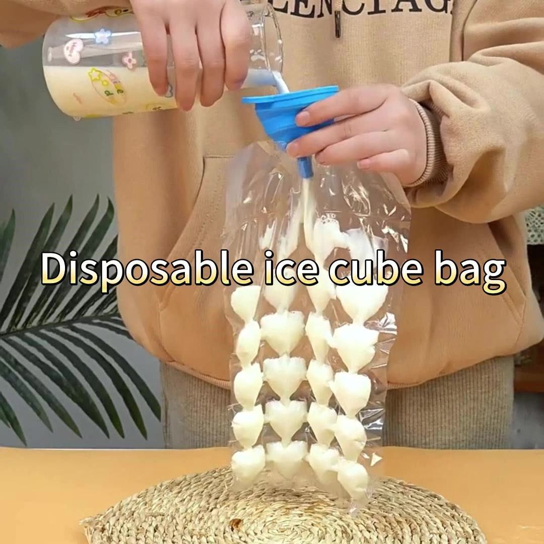 Customized 24 Cubes Disposable Selfseal Clear Ice Bag Freezing Making