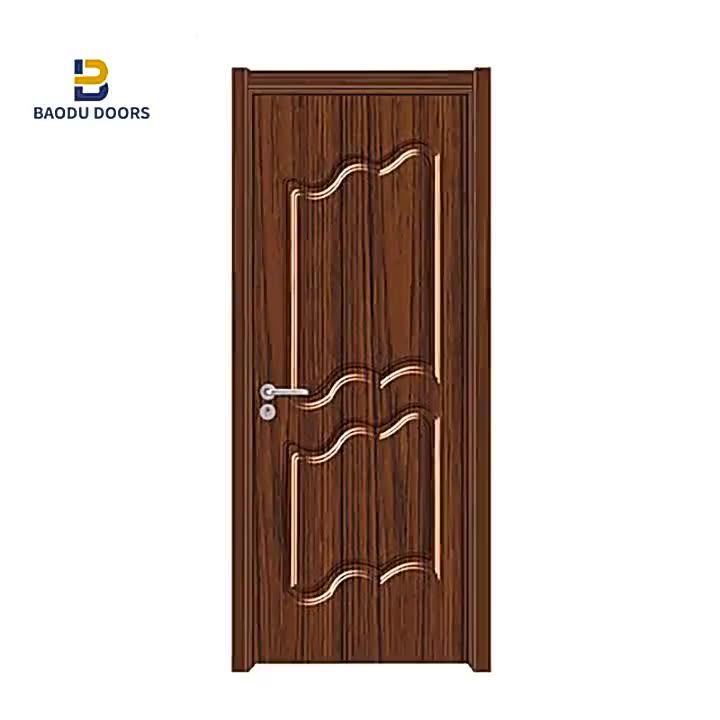 Bowdeu Factory Nigeria Toilet Design Wood Interior Doors PVC Wood Door